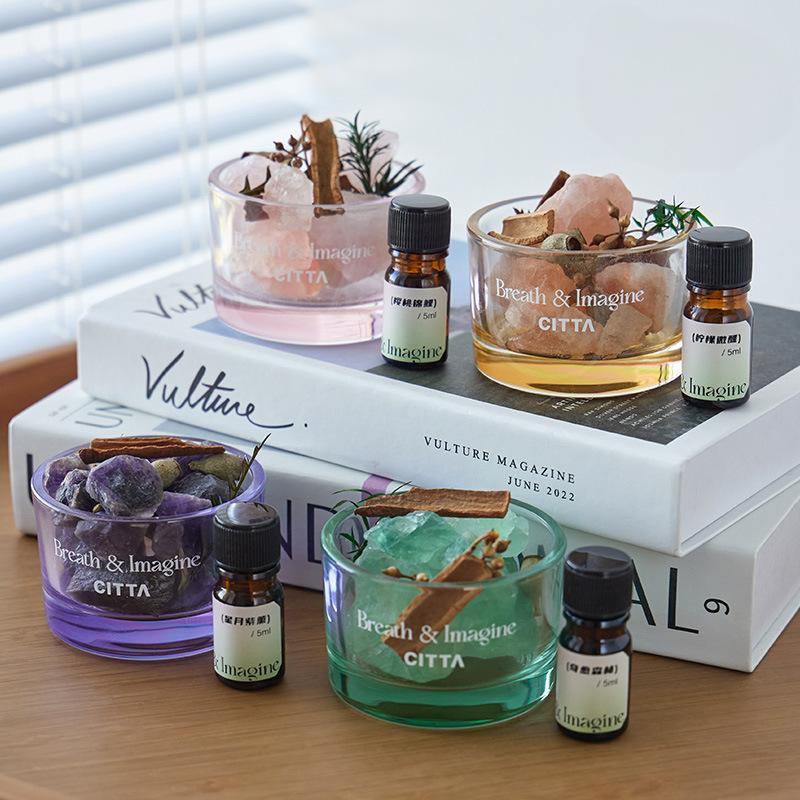 Illusory Freedom Aroma Diffuser Crystal Stone Essential Oil Set Gift Box