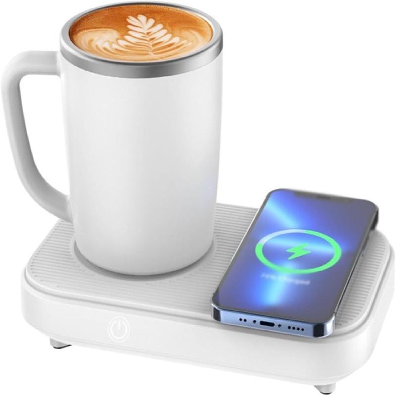 3 In1 Smart Self Heated Refrigeration Coffee Mug Wireless Charger Base Thermostatic Coaster For Office Work/Home