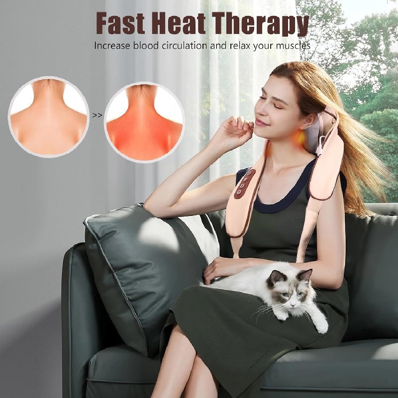 Trapezius Neck and Shoulder Heat Therapy Kneading Massager