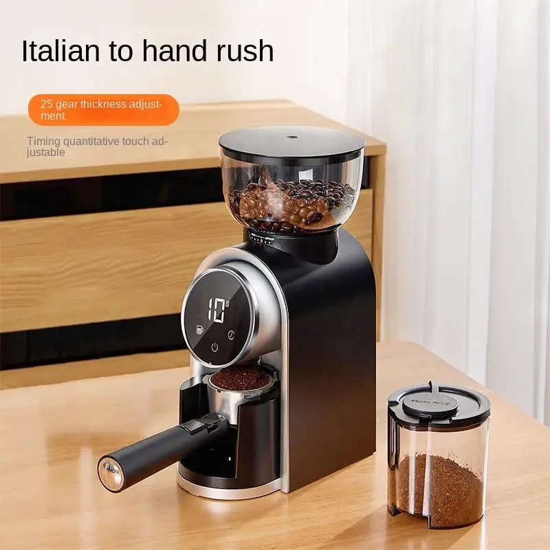 Smart Screen Display Electric Coffee Bean Grinder Italian Coffee Bean Grinder with Adjustable Coarseness and Fineness and Brush