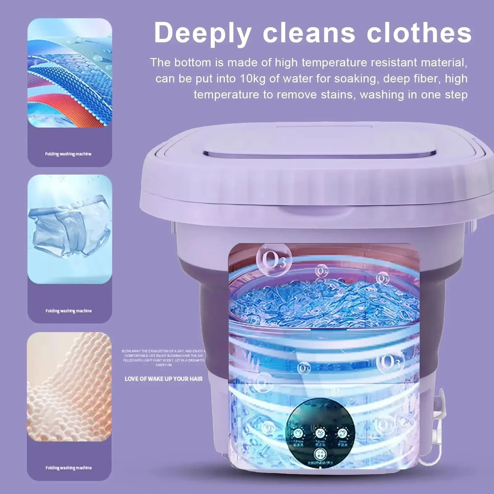 8.5L Small Folding Washing Machine Portable Washing Machine Automatic Modes Laundry Clothes Laundry Bucket Washing Machine